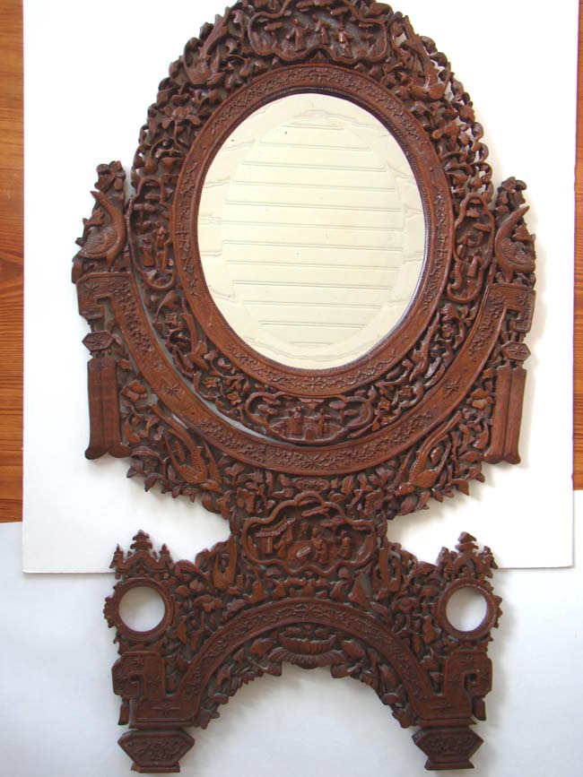 A fine and rare carved Chinese Export Wall Mirror circa 1850